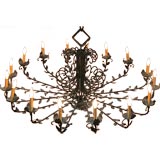 Fantastic Large Scale Wrought Iron Chandelier
