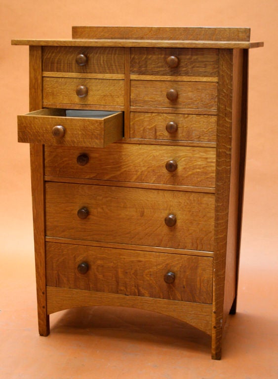American Rare Gustuv Stickley Nine Drawer Dresser by Harvey Ellis