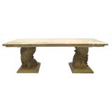 Grapevine Legged Cerused Oak and Marble Coffee Table