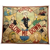 Vintage Double Sided Circus Banner - Popeye's Blow Me Down & Monkeys