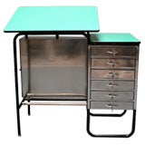Polished and Enameled Steel Drafting Desk