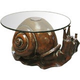 Carved Wood Snail Table