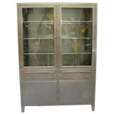 Vintage Stainless Steel Double Wide Cabinet
