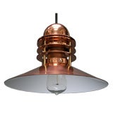 Polished Copper and Brass Industrial Pendent Light
