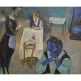Vintage William Gropper - 'The Bistro' - oil painting