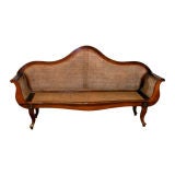 Vintage 19th C Brazilian Rosewood Caned Sofa