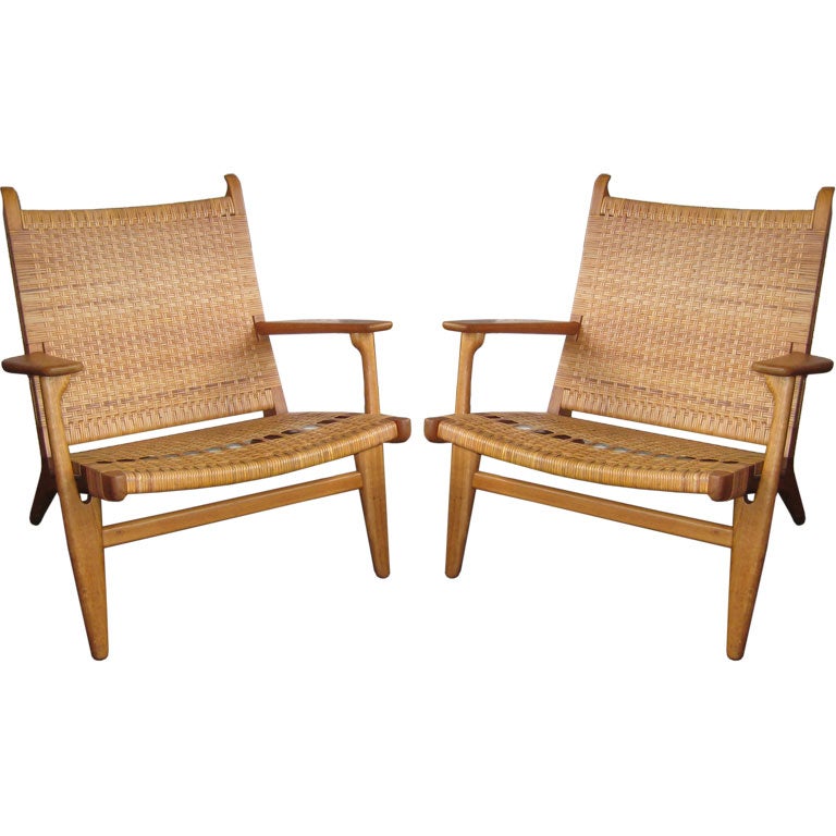 Pair of Hans Wegner CH-27 Arm Chairs