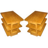 Vintage Pair of 3-Tier End Tables by Dunbar