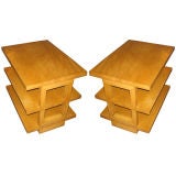 Vintage Pair of 3-Tier End Tables by Dunbar