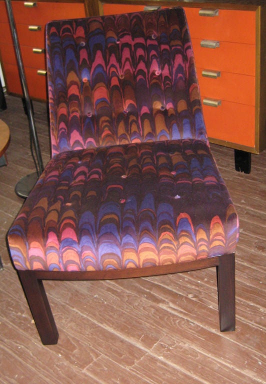 American Pair Dunbar Slipper Chair in Jack Lenor Larsen Fabric