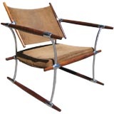 Jens Quistgaard Rosewood and Chrome Arm Chair