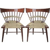 Set of Four Rushed Mahagony Chairs by Edmond Spence