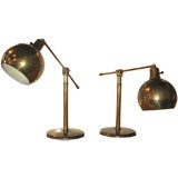 Pair Art Deco Brass Table Lamps
