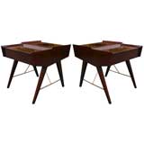Pair Walnut Side Tables