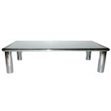Chrome and Mirrored Glass Coffee Table