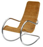 Retro Caned Tubular Steel Rocker