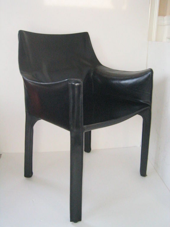 Black Leather CAB Chair - Mario Bellini