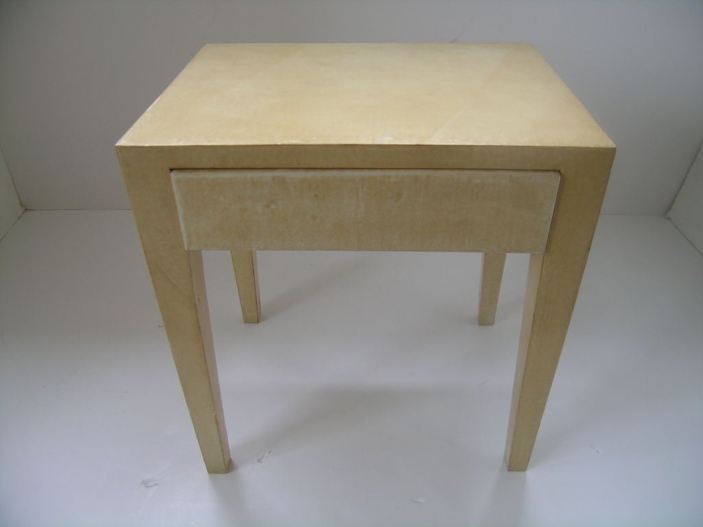 Vellum Side Tables - After Jean-Michel Frank In Excellent Condition For Sale In SouthPort, CT