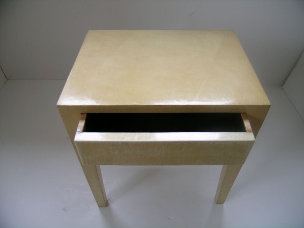 Vellum Side Tables - After Jean-Michel Frank For Sale 1