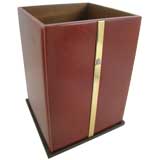 Vintage Leather Wastebasket - Mark Cross