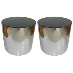 Retro Pair of Canister Side Tables