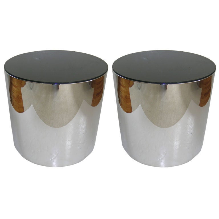 Pair of Canister Side Tables