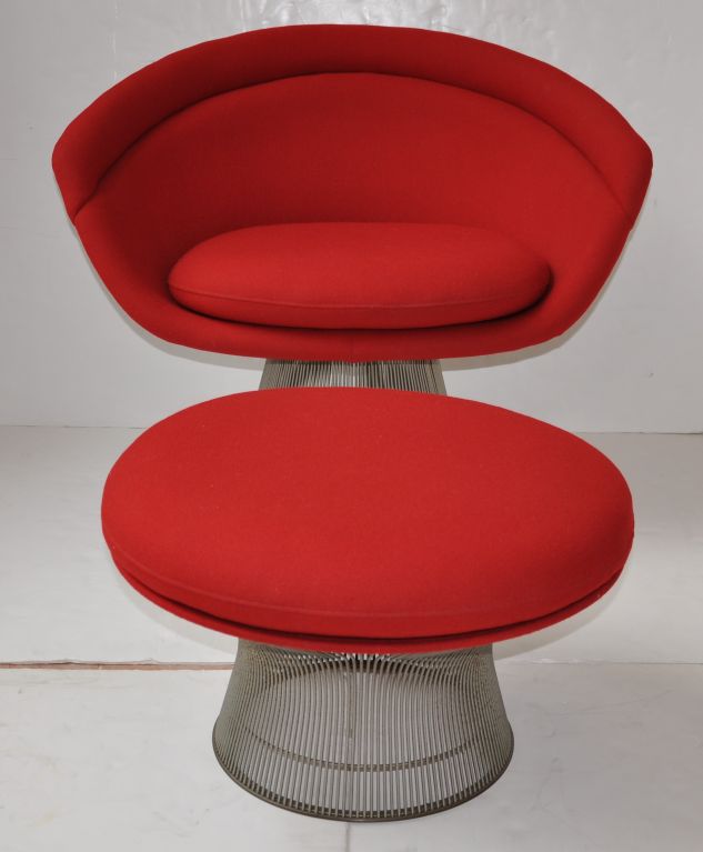 Mid-20th Century Lounge Chair and Ottoman - Warren Platner For Sale