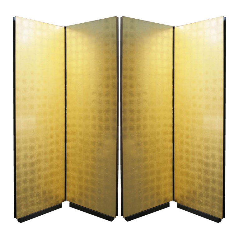 24-Karat Gold-Leafed Folding Screens by Nick Mongiardo