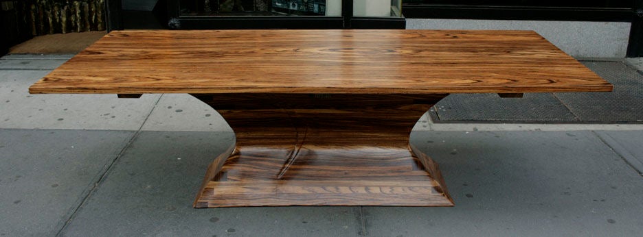 Zebra Wood Custom Dining Table by Richard Rothbard