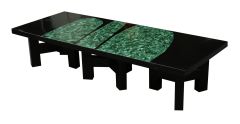 Magnificent Black Resin and Malachite Coffee Table by Ado Chale