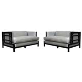 Pair of Ebonized Settees by James Mont