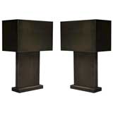 Pair Bronze Finished Lamps by Jere