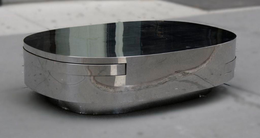 Late 20th Century Polished Steel Coffee Table by Gabriella Crespi