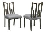 Set of Six Patinated Silver Leaf Dining Chairs by James Mont