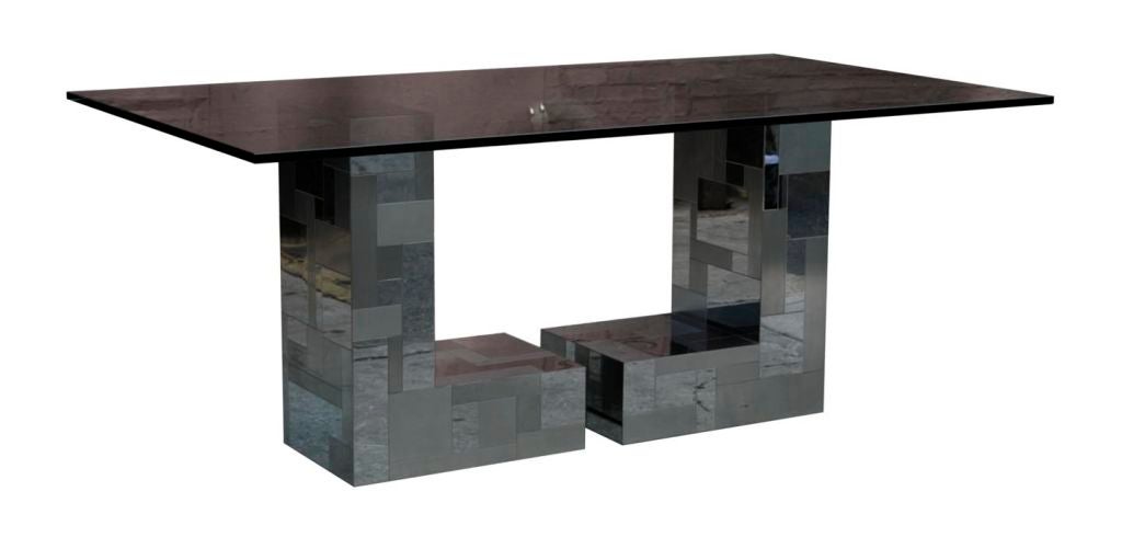 Double Pedestal Cityscape Dining Table by Paul Evans