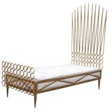 Retro Gilt Metal and Wrought Iron Day Bed by Ferrabini