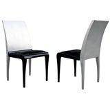 Custom Pair of Silver-Leaf Chairs designed by Geoffery Beene