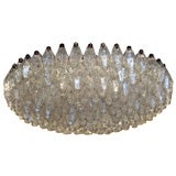 Large disc-shaped polyhedral chandelier designed by Carlo Scarpa
