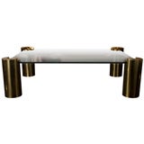 Glass and Brass Coffee Table by Karl Springer