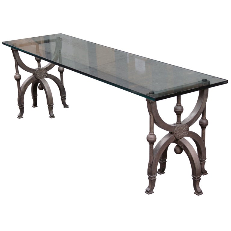 Venetian-style silvered bronze coffee table