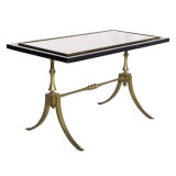 A Black Lacquer and Bronze Coffe Table, atributed to Jansen