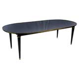 A Louis XVI Style Black Lacquer Extension Dining Table by Jansen