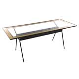A Modern Wrought Iron and Bronze Dining Table