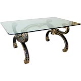 A Rococo Style Parcel-Gilt Black Lacquer Dining Table by Jansen