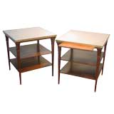 A Pair of Directiore Style Pickled Cherry Side Tables, By JANSEN