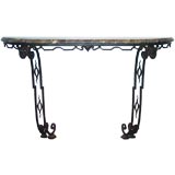 A Wrought Iron Console