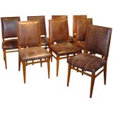 A Set of Eight Modern Mahogany Dining Chairs