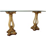 Vintage A Regence Style Parcel Gilt White Painted Console by Jansen