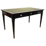 A Louis XVI Style Black Lacquered Bureau Plat, by Jansen