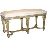 A Louis XIV Style Cream Painted Banquette, By Jansen